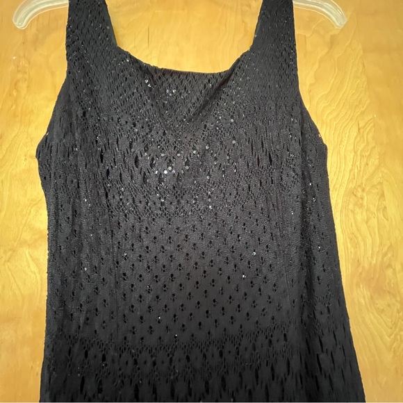 Black double-layered lace and sequins maxi dress - Picture 14 of 16